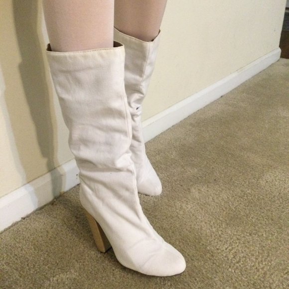 WHITE MID CALF COWGIRL BOOTS FOR SUMMER - Picture 4 of 6